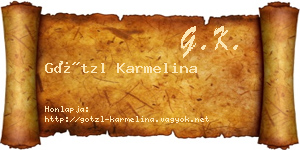 Götzl Karmelina névjegykártya